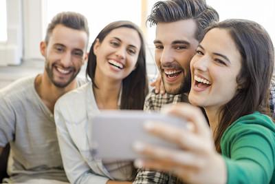 Group of friends taking a selife in Pikesville, MD
