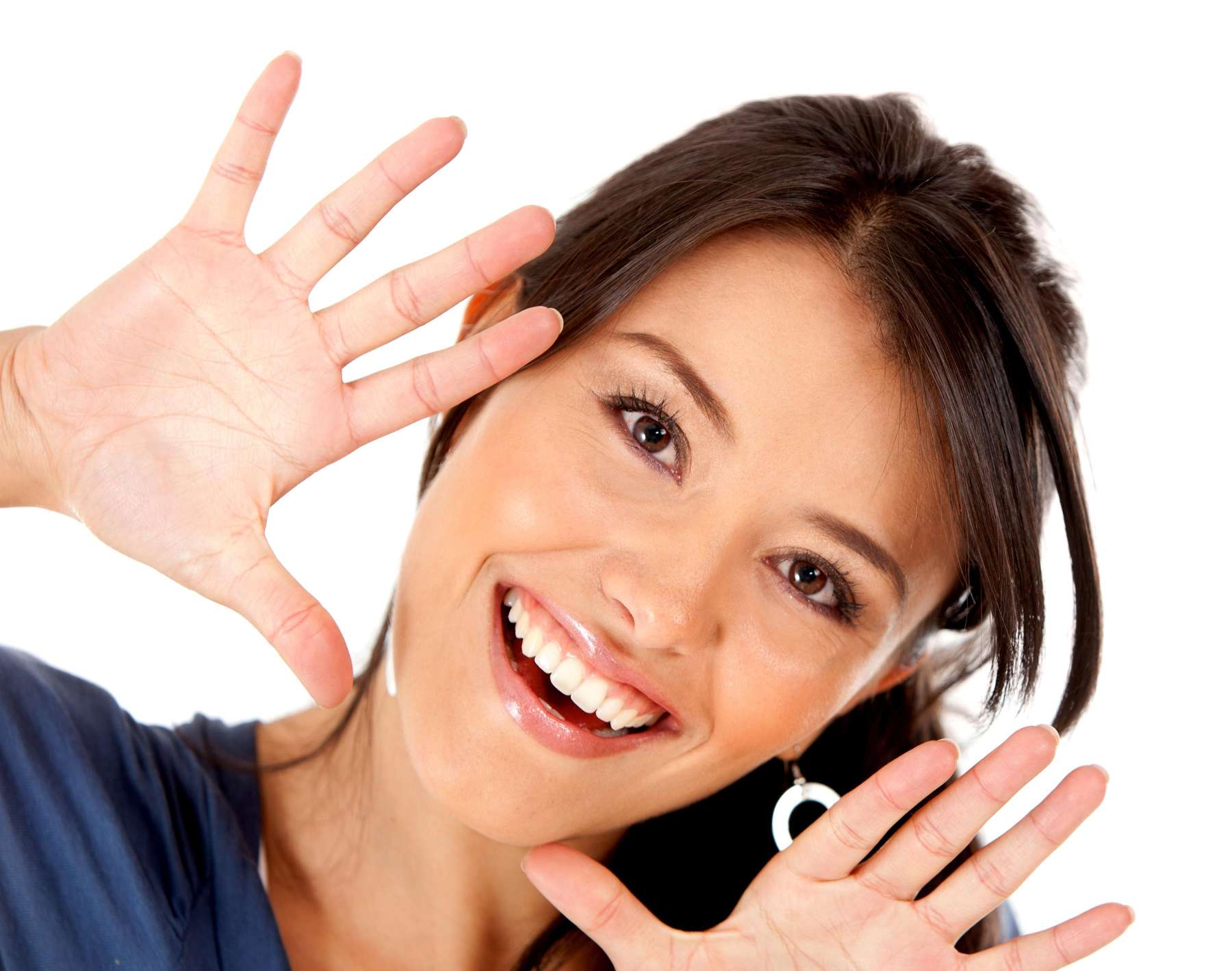 A happy lady after discovering the Best Cosmetic Dentist in Pikesville
