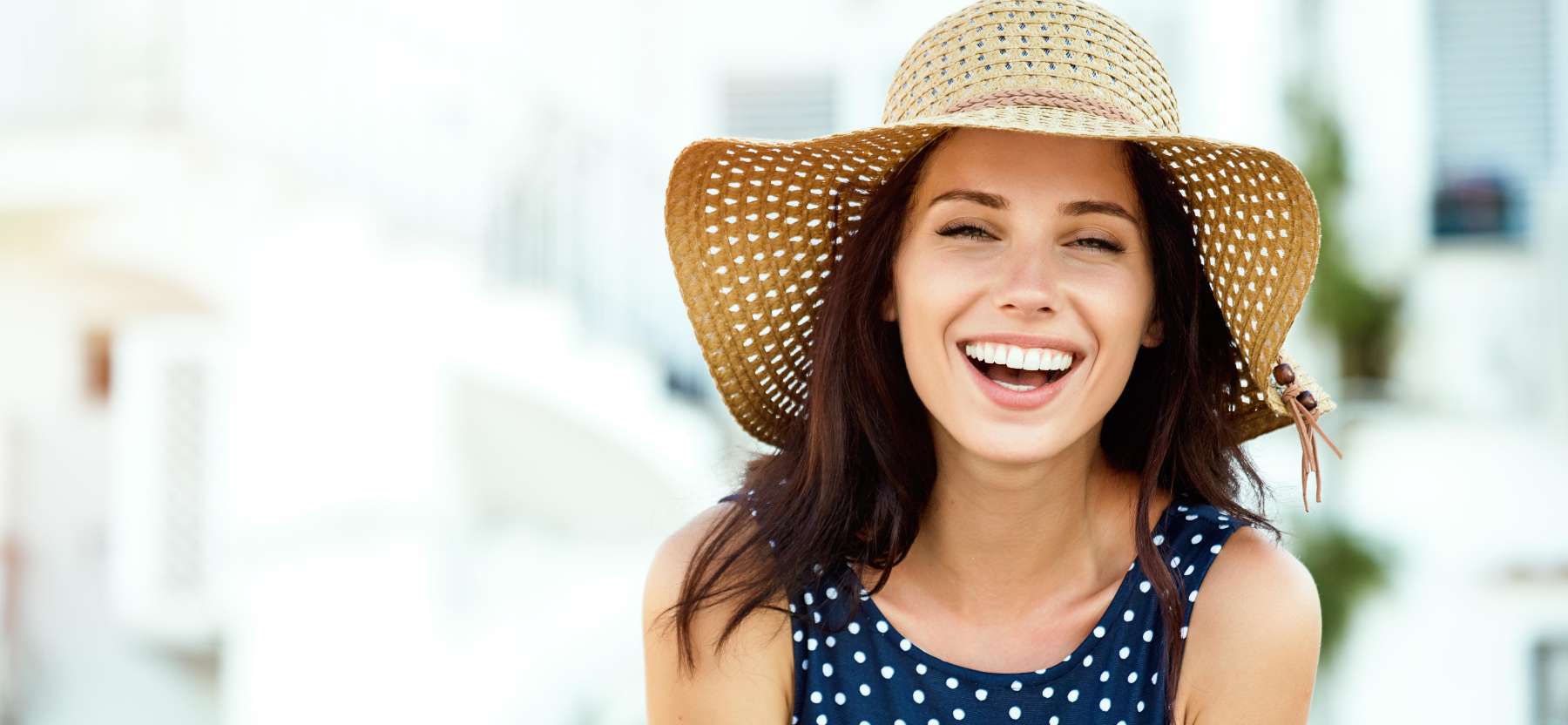 Lady smiling after professional teeth whitening at Naylors Court Dental Partners