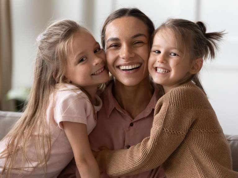 A mother and her two duaghter that trusted Children’s Dentist in Pikesville, md