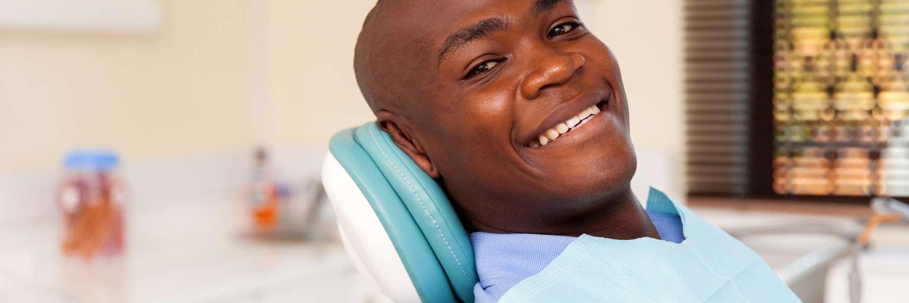 Patient smiling during dental treatment Pikesville, MD